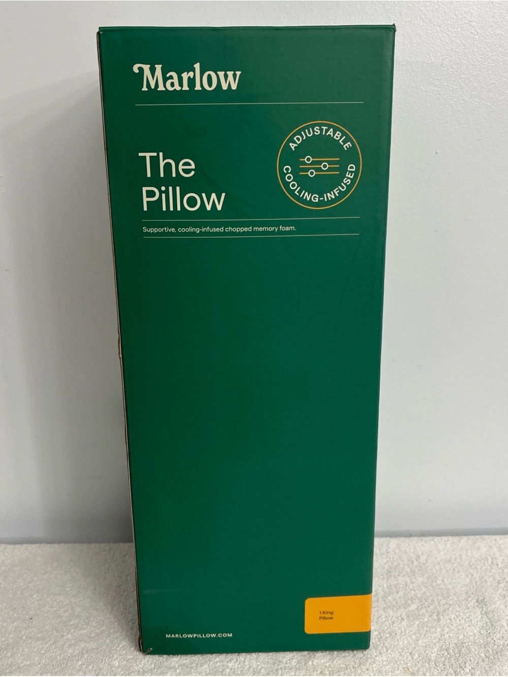 Marlow The Pillow Adjustable Memory Foam King Bed Pillow Cooling Infused Pillow